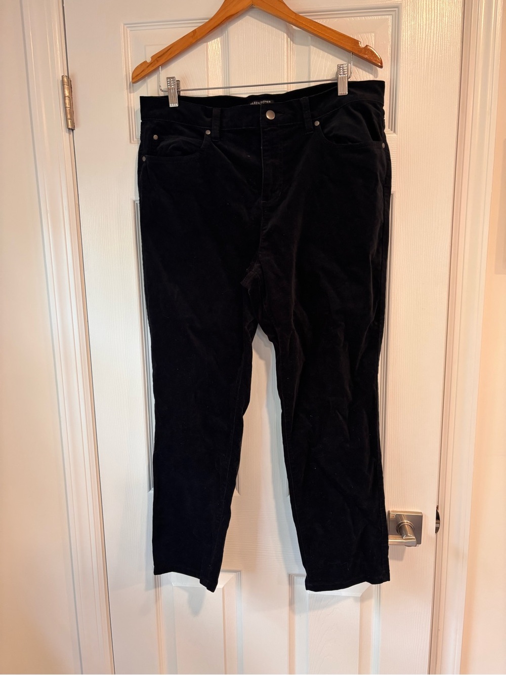 Eileen Fisher black velvet pants size petite large
